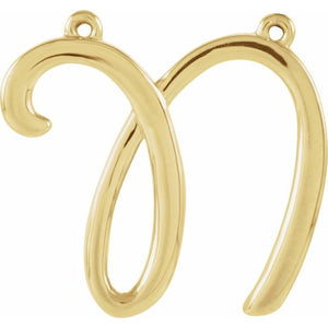 14K Gold Script Initial Pendant - Options Available