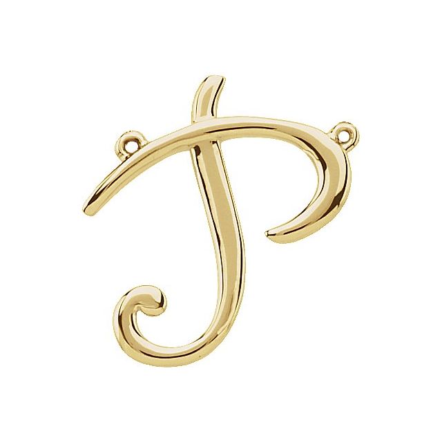 14K Gold Script Initial Pendant - Options Available
