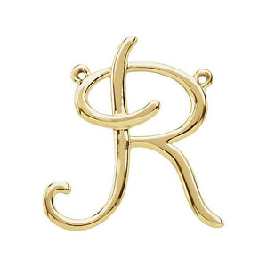 14K Gold Script Initial Pendant - Options Available