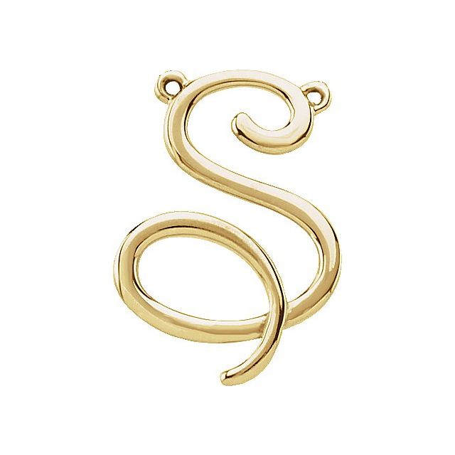 14K Gold Script Initial Pendant - Options Available