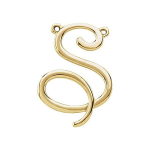 14K Gold Script Initial Pendant - Options Available