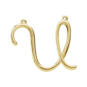 14K Gold Script Initial Pendant - Options Available