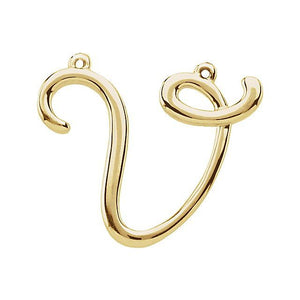 14K Gold Script Initial Pendant - Options Available
