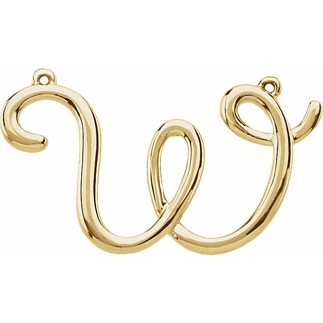 14K Gold Script Initial Pendant - Options Available