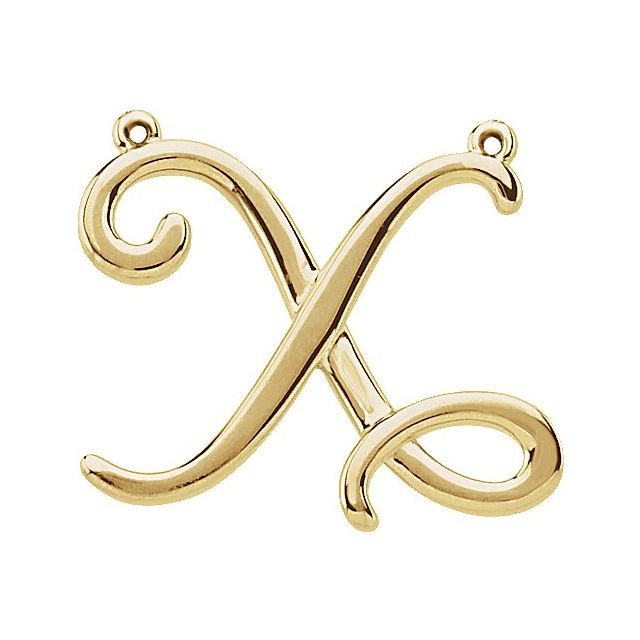14K Gold Script Initial Pendant - Options Available