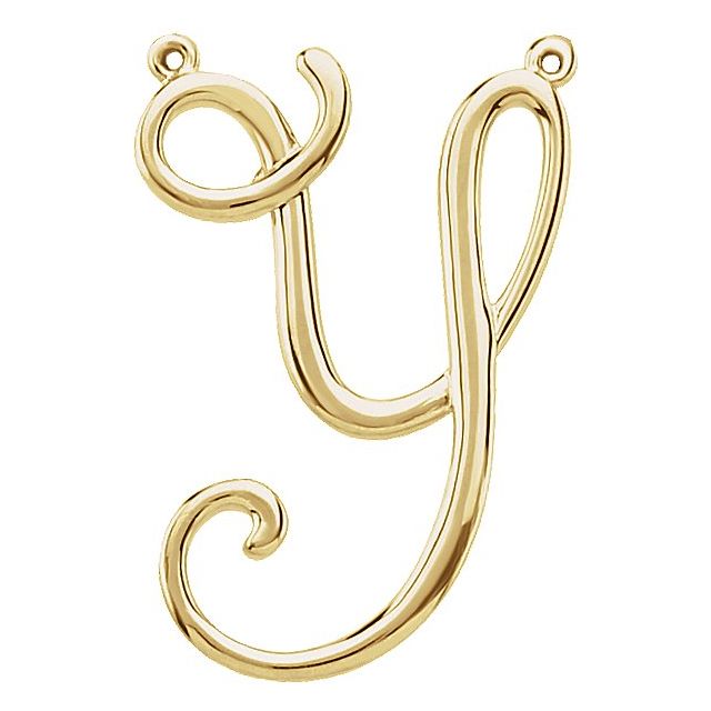 14K Gold Script Initial Pendant - Options Available