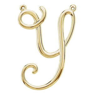 14K Gold Script Initial Pendant - Options Available
