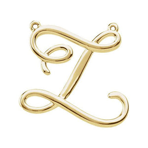 14K Gold Script Initial Pendant - Options Available