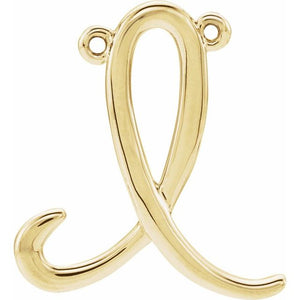 14K Gold Script Initial Pendant - Options Available