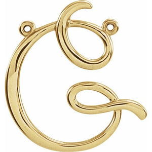 14K Gold Script Initial Pendant - Options Available