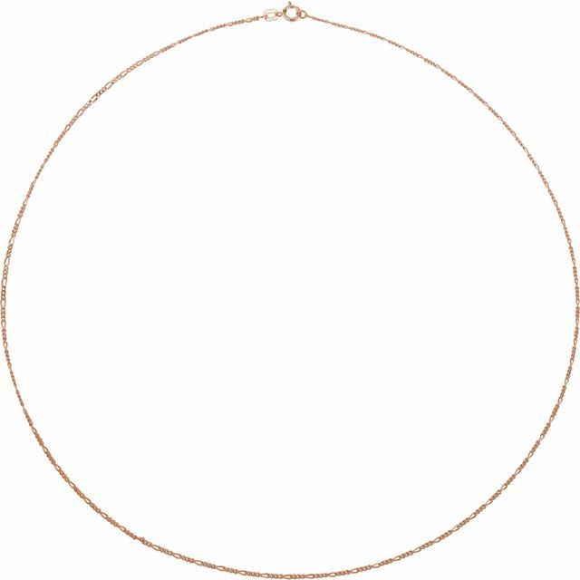 14K Yellow Gold 1.28 mm Figaro Chain Necklace - Elegant Design