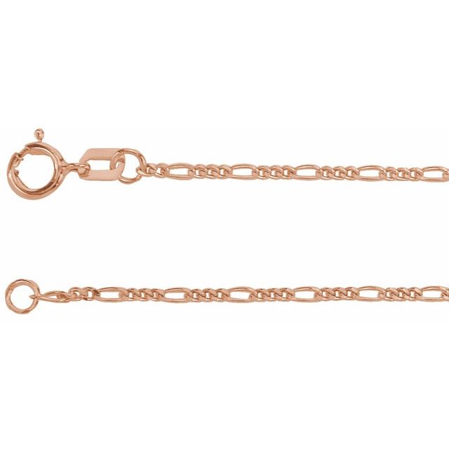 14K Yellow Gold 1.28 mm Figaro Chain Bracelet - Elegant Design