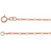 14K Yellow Gold 1.28 mm Figaro Chain Necklace - Elegant Design