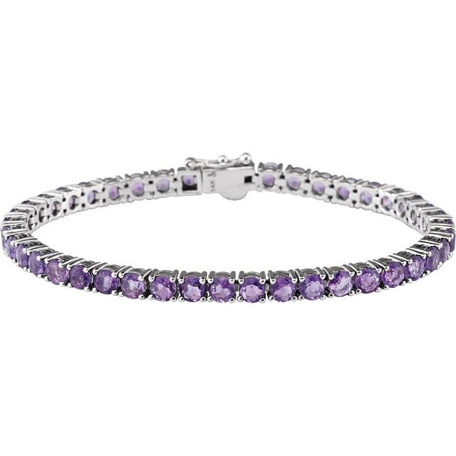 14K Gold Natural Amethyst Bracelet