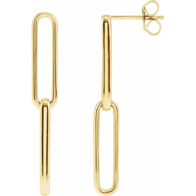 14K Gold Paperclip-Style Earrings