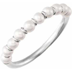 14K Gold Cultured Freshwater Pearl Ring - Options Available