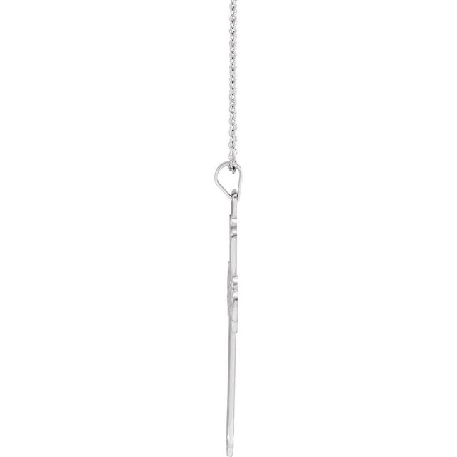 14K White Gold Elegant Cross Pendant Necklace – Faith-Inspired Design