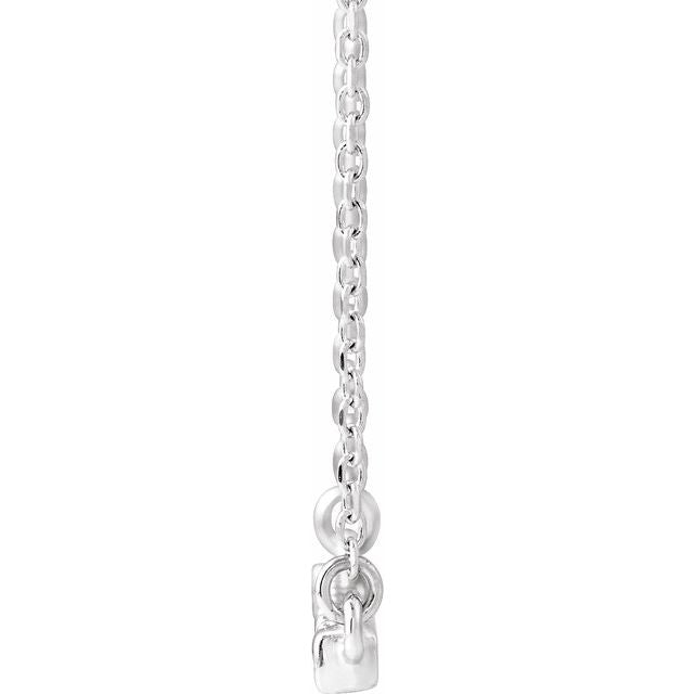 14K Yellow Gold 18" Lab-Grown Diamond French-Set Bar Necklace