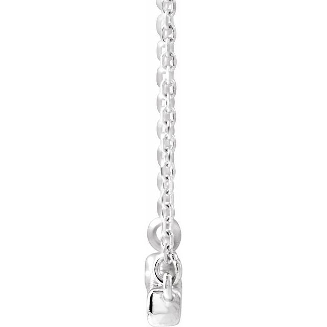 14K Yellow Gold 18" Lab-Grown Diamond French-Set Bar Necklace