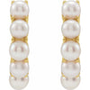 14K Gold Cultured White Freshwater Pearl 15.5 mm Huggie Hoop Earrings