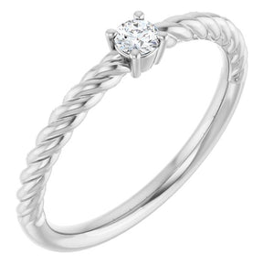 14K Gold Natural Alexandrite Solitaire Rope Ring