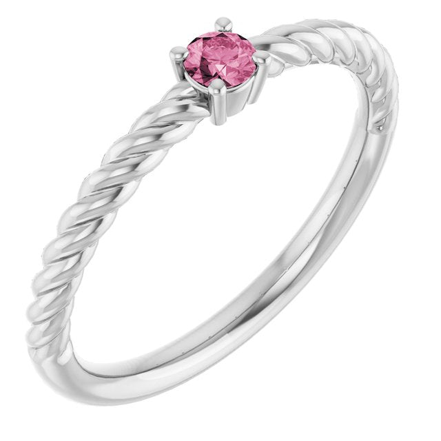 14K Gold Natural Alexandrite Solitaire Rope Ring