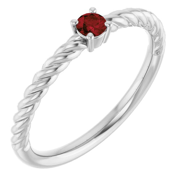 14K Gold Natural Alexandrite Solitaire Rope Ring