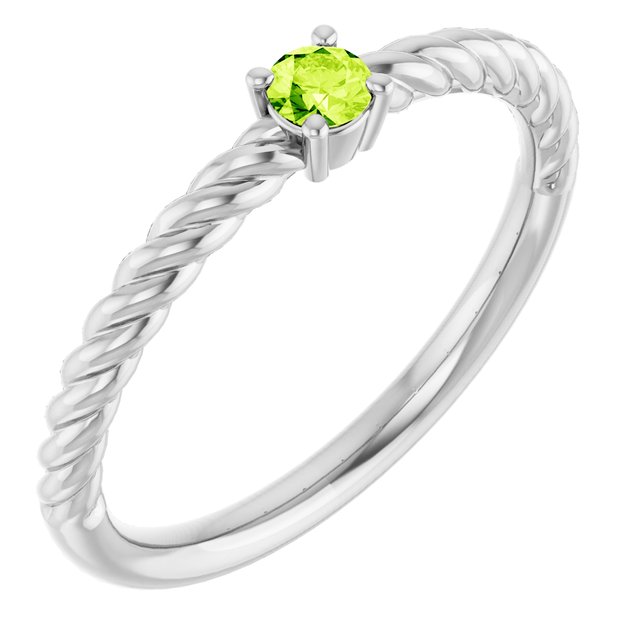 14K Gold Natural Alexandrite Solitaire Rope Ring