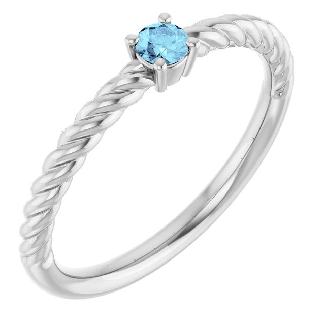 14K Gold Natural Alexandrite Solitaire Rope Ring