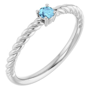 14K Gold Natural Alexandrite Solitaire Rope Ring