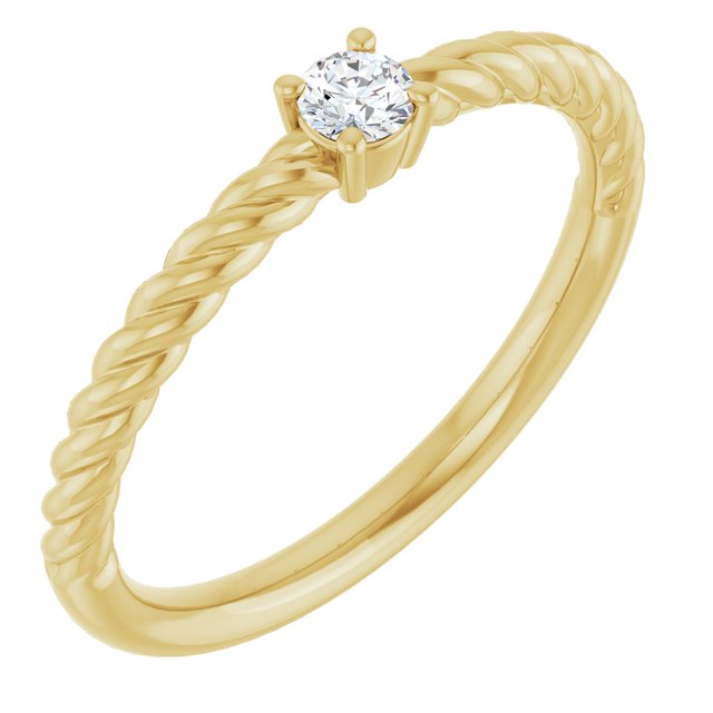 14K Gold Natural Alexandrite Solitaire Rope Ring