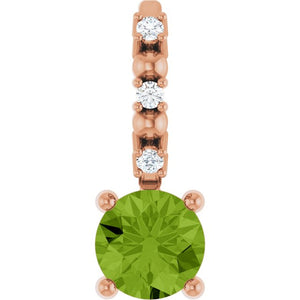 0.01 CTW Imitation Blue Sapphire and Natural Diamond Pendant in 14K Gold, Silver & Platinum