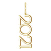 14K Yellow Gold 2021 Vertical Charm/Pendant - Timeless Elegance