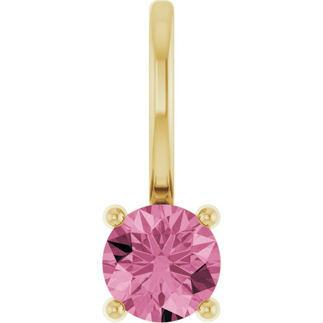 Imitation Mozambique Garnet Pendant | 14K Gold, Silver & Platinum | Round | Polished