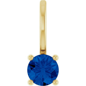 Lab-Grown Emerald, Ruby & Blue Sapphire Round Pendants in 14K Gold, Platinum, Silver