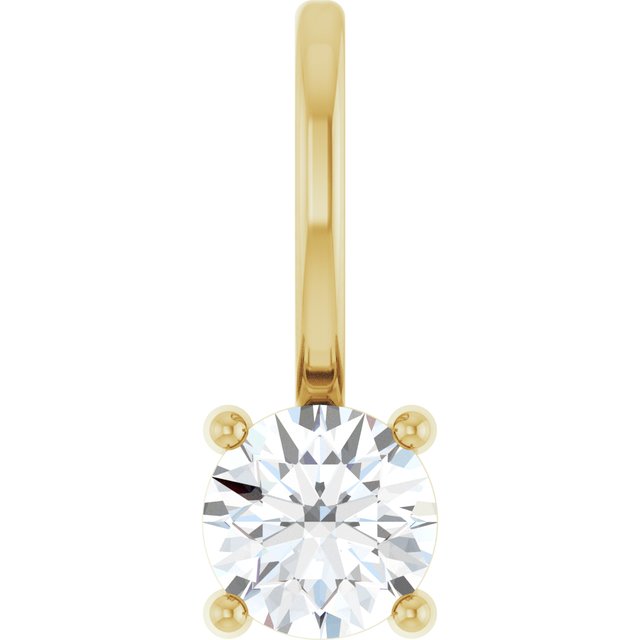 1/4 Ct Natural Diamond Pendant | 14K Gold, Silver & Platinum | Round | Polished