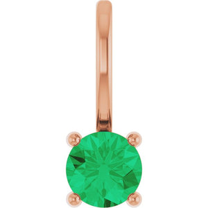 Imitation Mozambique Garnet Pendant | 14K Gold, Silver & Platinum | Round | Polished