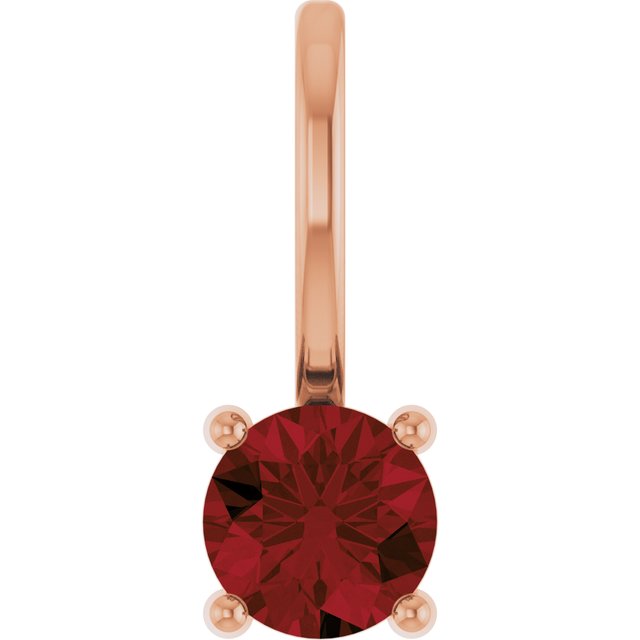 Imitation Mozambique Garnet Pendant | 14K Gold, Silver & Platinum | Round | Polished