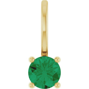Lab-Grown Emerald, Ruby & Blue Sapphire Round Pendants in 14K Gold, Platinum, Silver