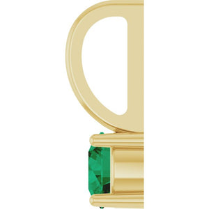 Lab-Grown Emerald Pendant | 14K Gold, Silver & Platinum | Round | Polished