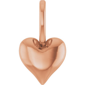 Puffed Heart Charm Pendant Crafted in 14K Gold & Platinum