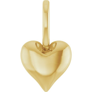 Puffed Heart Charm Pendant Crafted in 14K Gold & Platinum