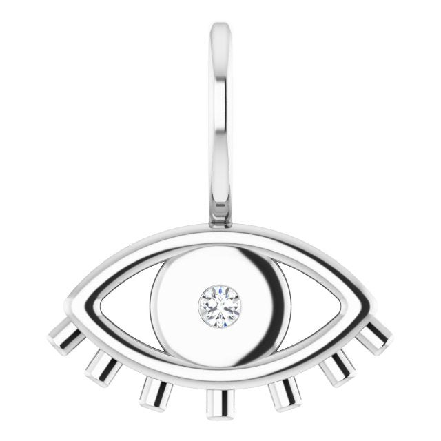Platinum Evil Eye Charm Pendant - Options Available