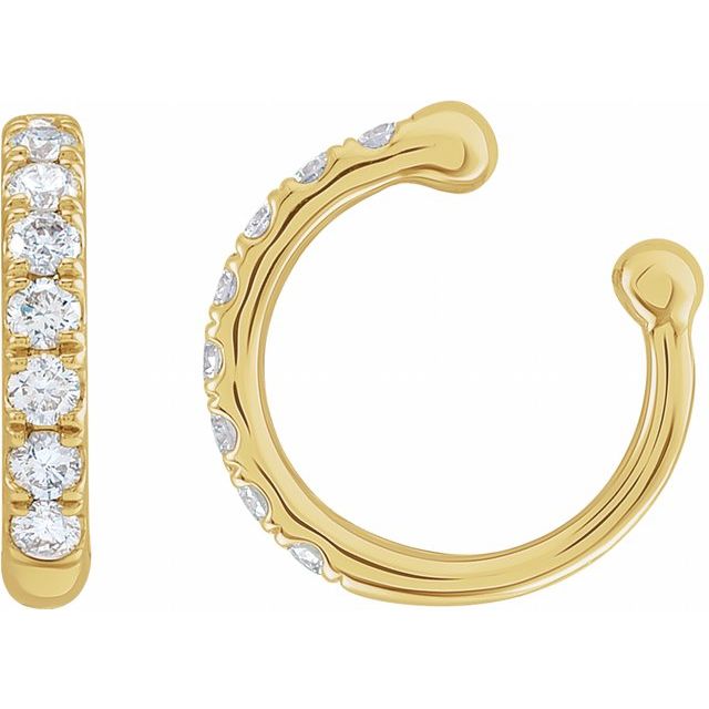 14K Gold Natural Diamond Ear Cuff