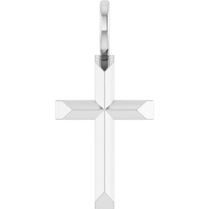 Platinum Knife Edge Cross Pendant