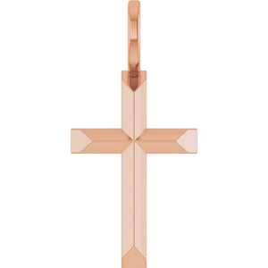 Knife Edge Cross Pendant in 14K Gold & Platinum