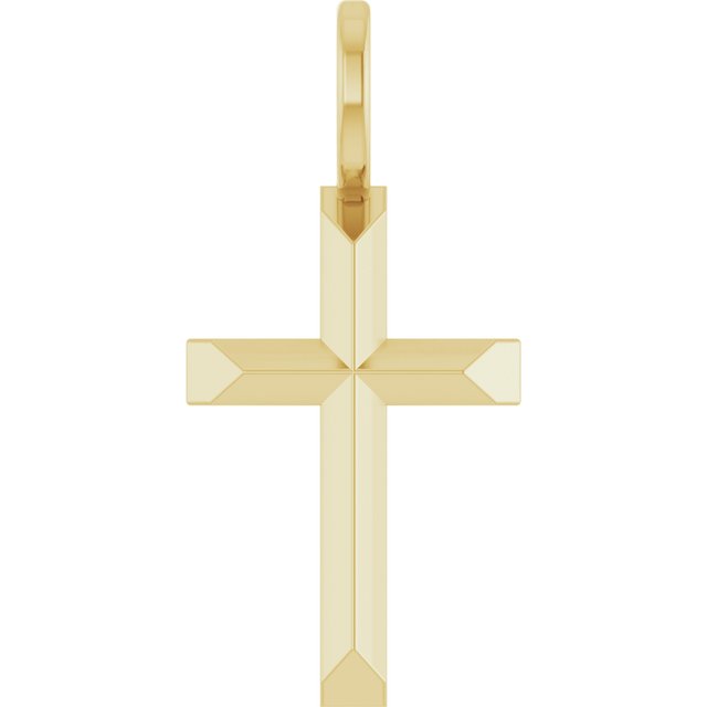 Knife Edge Cross Pendant in 14K Gold & Platinum
