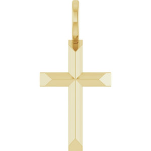 Knife Edge Cross Pendant in 14K Gold & Platinum