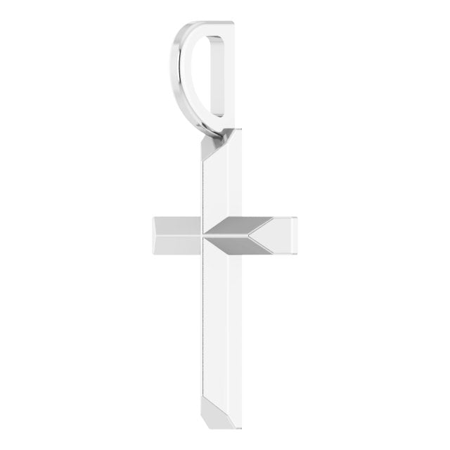 Platinum Knife-Edge Cross Necklace - Elegant Faith-Inspired Design