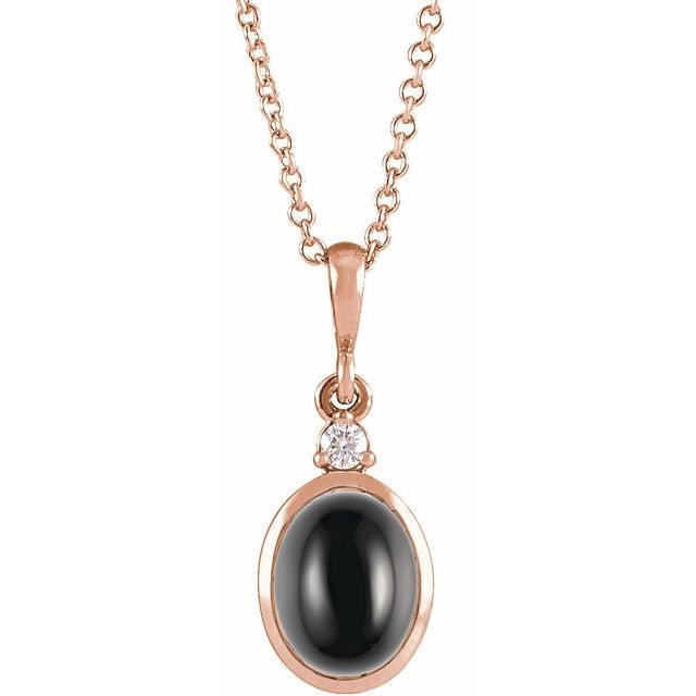 1/100 CTW Diamond Round Cabochon Bezel-Set Necklace in 14K Gold, Silver & Platinum